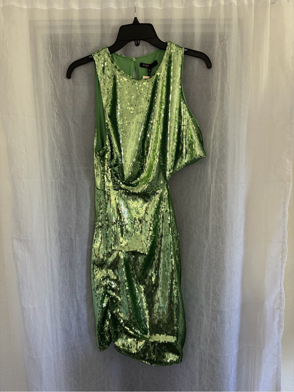 Maje Green Riverta Sequin Body-Con Minidress L / 42